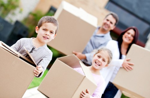 Professional movers handling furniture transport in Belmont