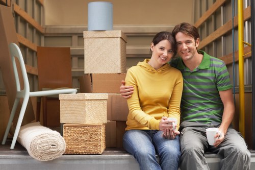 Truck moving household items during a Belmont home move