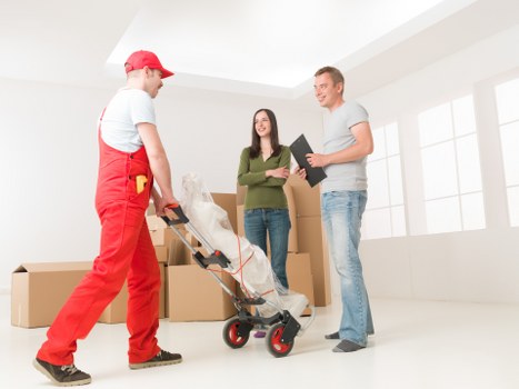Careful loading and unloading for a move in Belmont