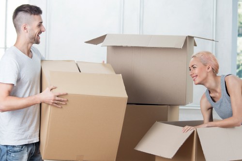 Careful wrapping and organised box packing for a Belmont relocation